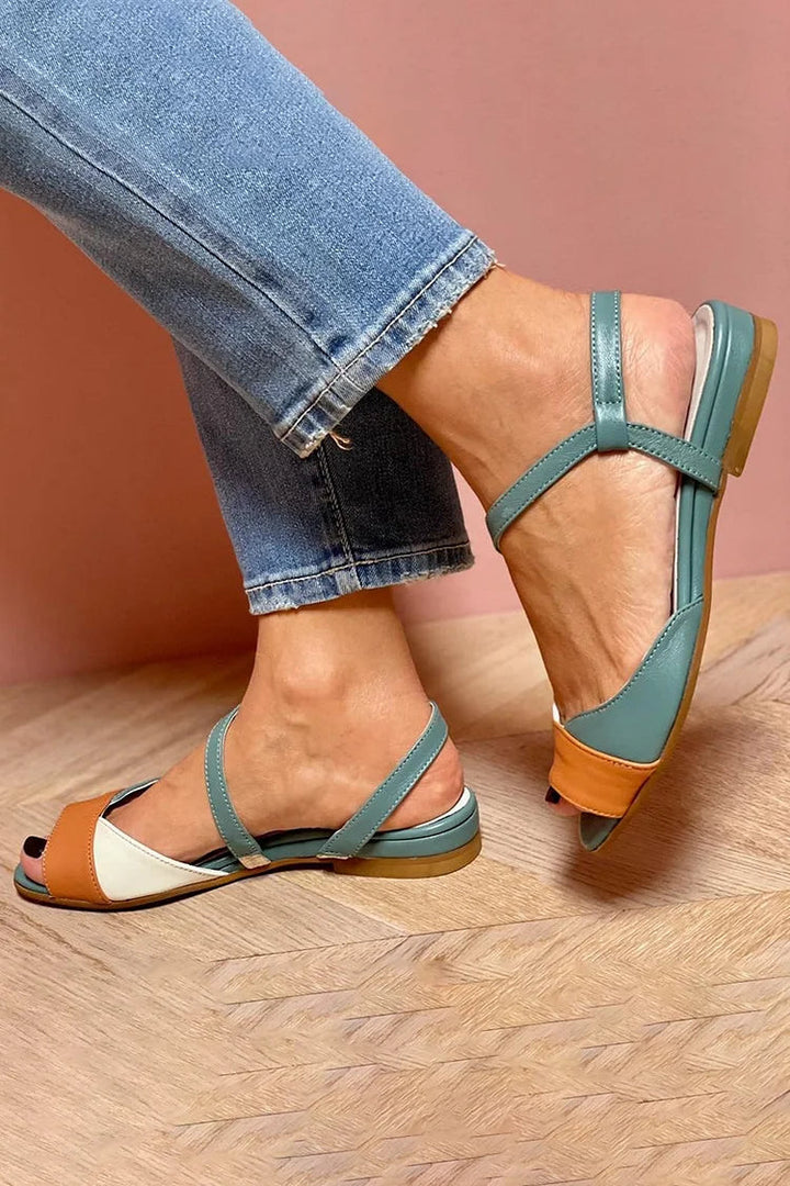 GINEVRA | Elegant Tricolore Open-Toe Sandals for a Sophisticated Look