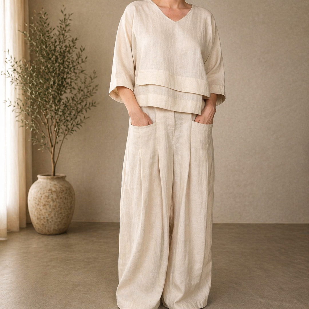 Clara | Wide Minimalist Two-Piece Set