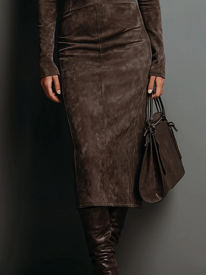 Lorena | Long Midi Dress Brown