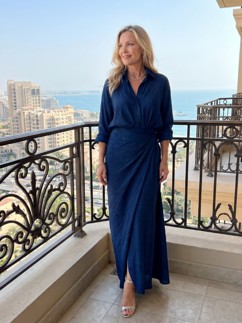 long sleeve wrap front maxi dress boohoo Women's Long Sleeve Wrap Maxi Dress
