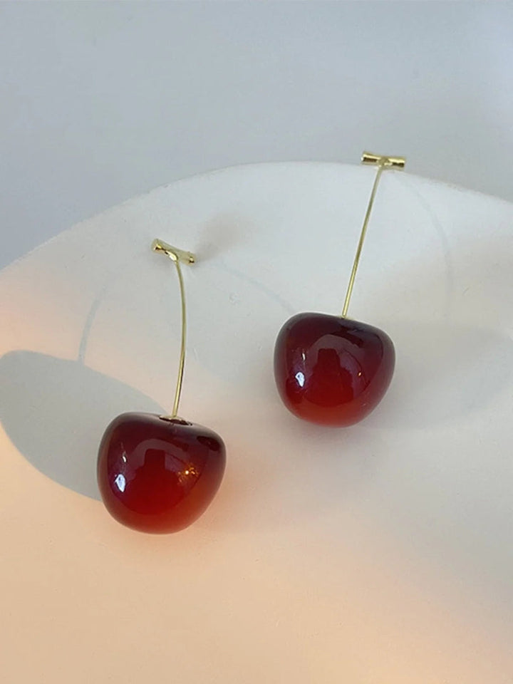 Blood Red Cherry Earrings, Y2K Jewelry, Y2K, Coquette, Lightweight, White Elephant Gift, Galentine&