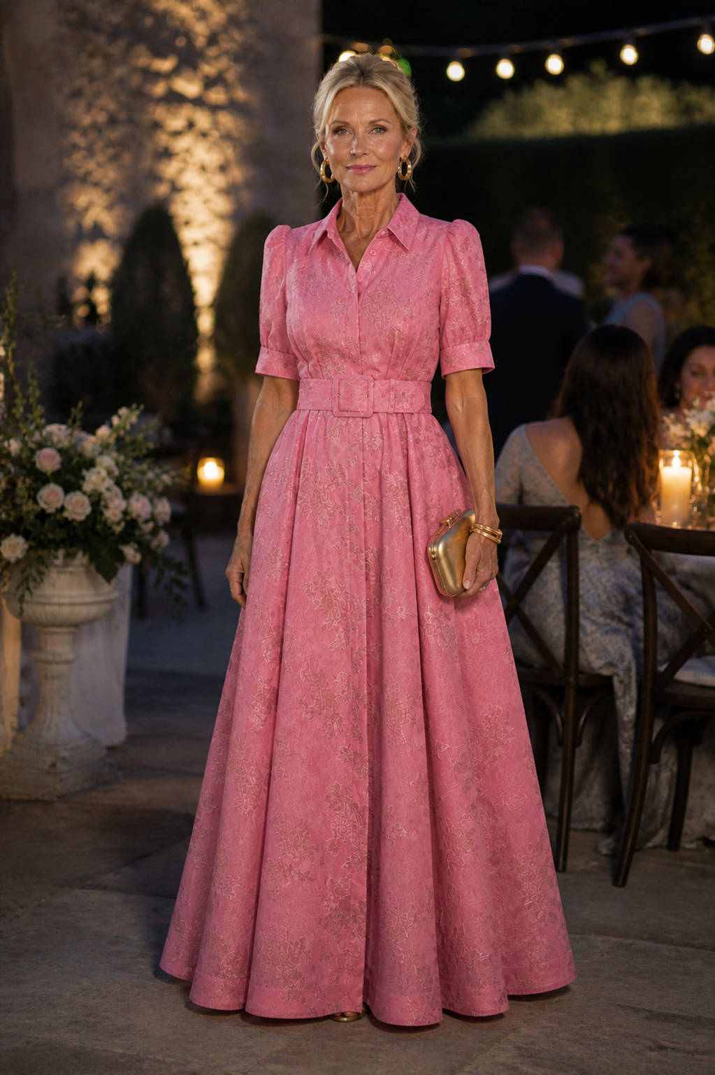 Belted Floral Maxi Dress