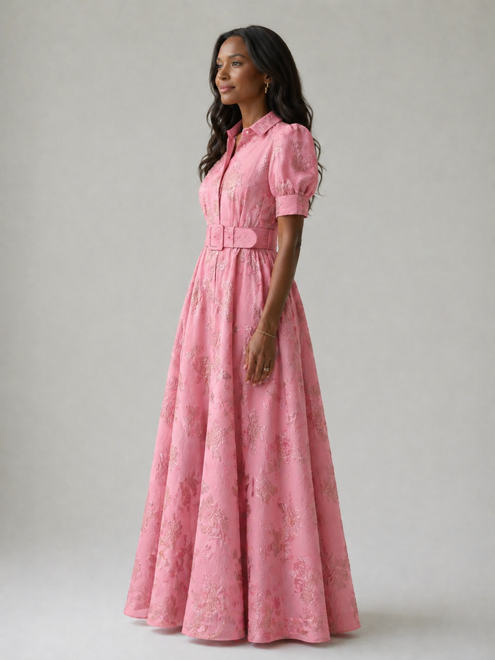 Belted Floral Maxi Dress
