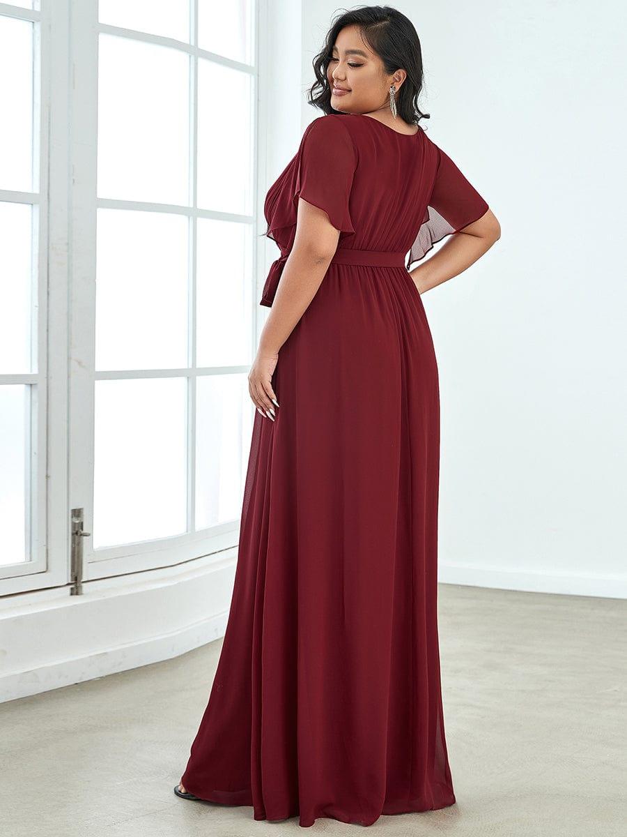 ever LEORA|A-Line Pleated Chiffon Tie-Waist Wedding Guest Dress
