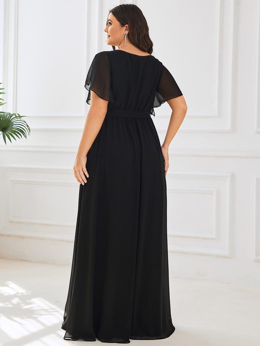 ever LEORA|A-Line Pleated Chiffon Tie-Waist Wedding Guest Dress