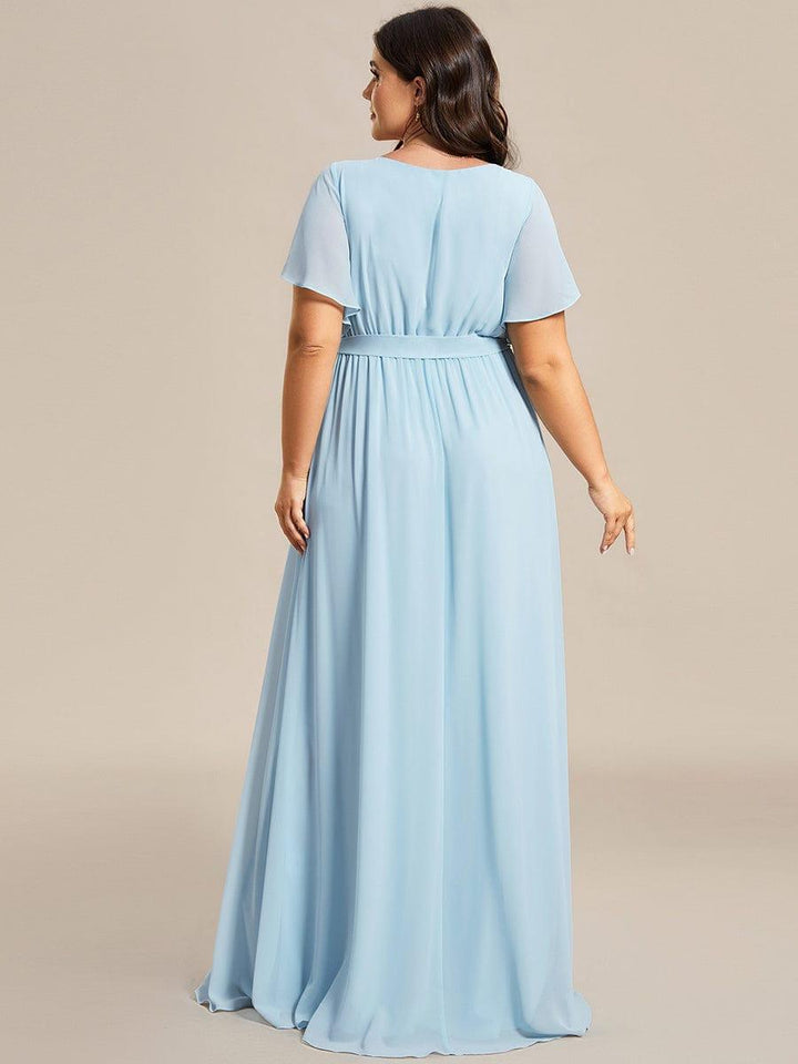 ever LEORA|A-Line Pleated Chiffon Tie-Waist Wedding Guest Dress