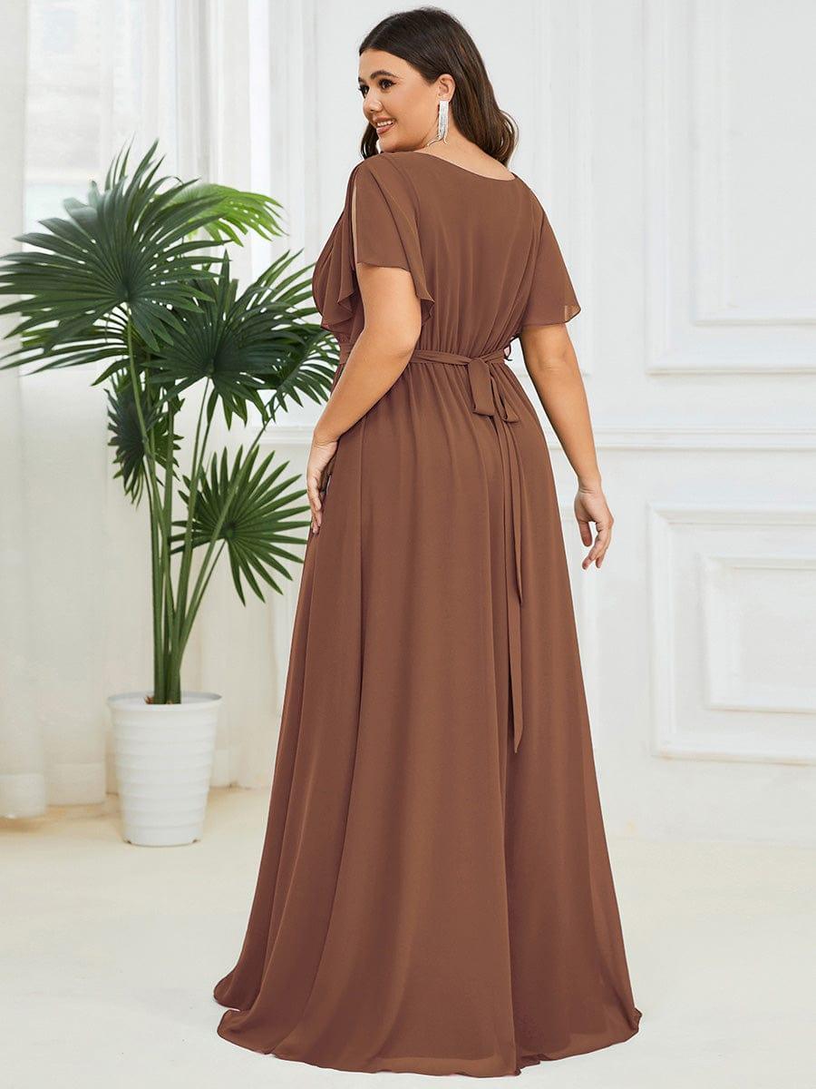 ever LEORA|A-Line Pleated Chiffon Tie-Waist Wedding Guest Dress