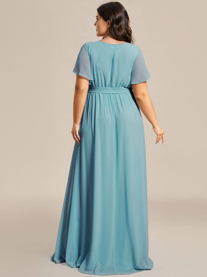 ever LEORA|A-Line Pleated Chiffon Tie-Waist Wedding Guest Dress