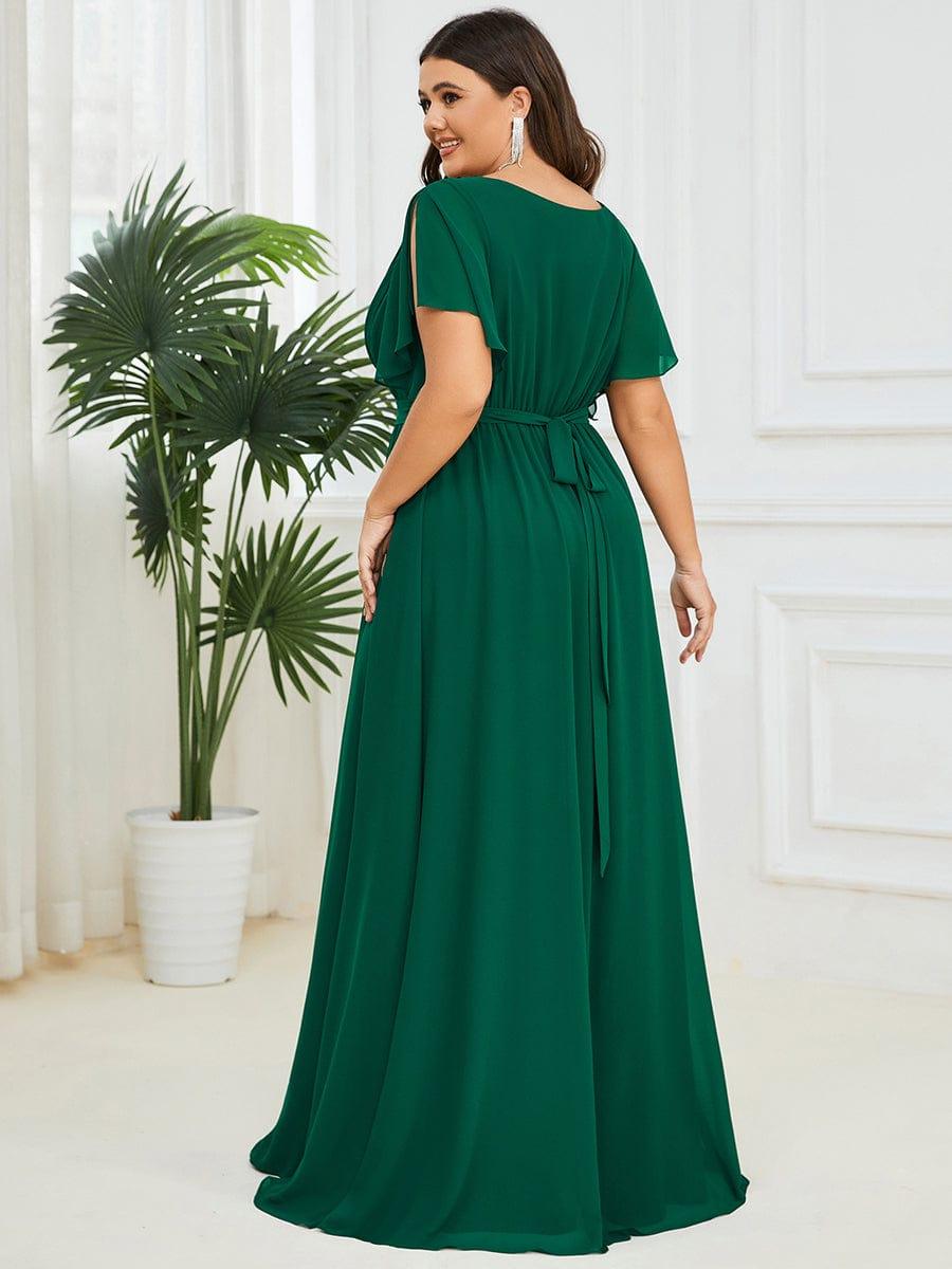 ever LEORA|A-Line Pleated Chiffon Tie-Waist Wedding Guest Dress