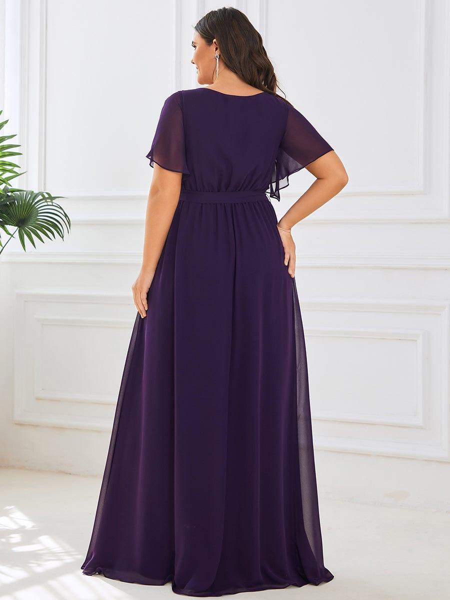 ever LEORA|A-Line Pleated Chiffon Tie-Waist Wedding Guest Dress