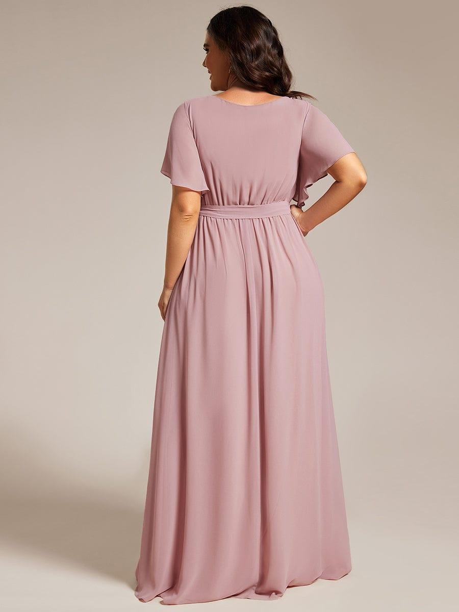 ever LEORA|A-Line Pleated Chiffon Tie-Waist Wedding Guest Dress