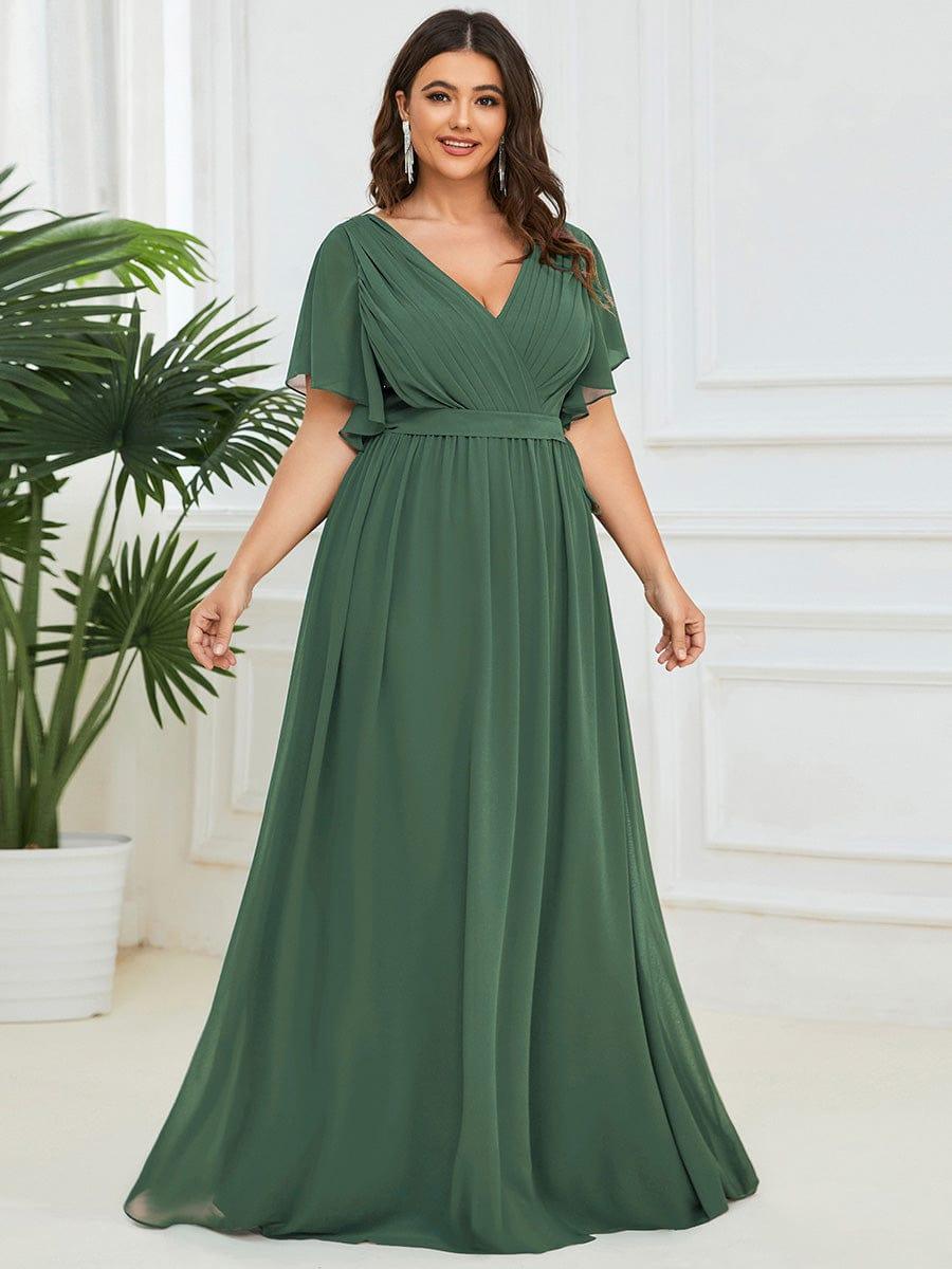 ever LEORA|A-Line Pleated Chiffon Tie-Waist Wedding Guest Dress