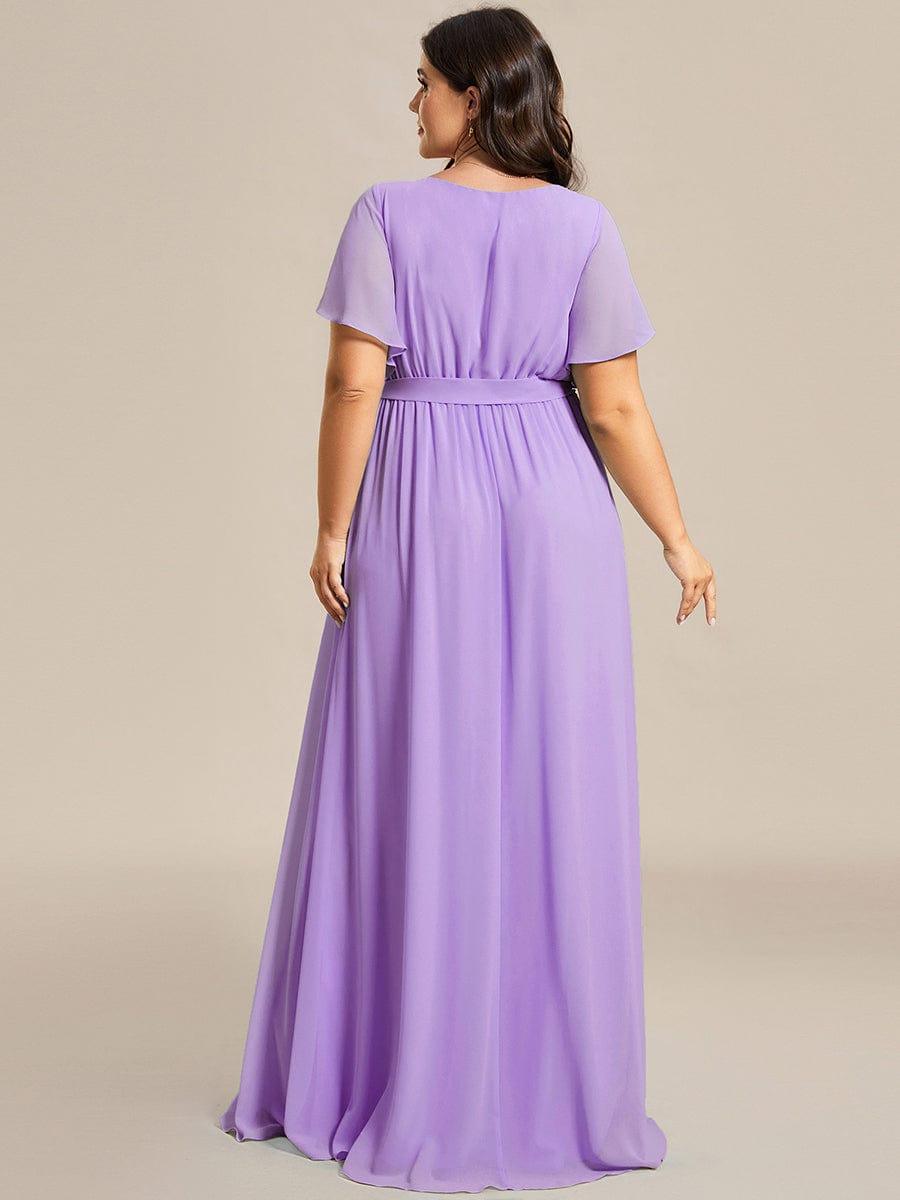 ever LEORA|A-Line Pleated Chiffon Tie-Waist Wedding Guest Dress
