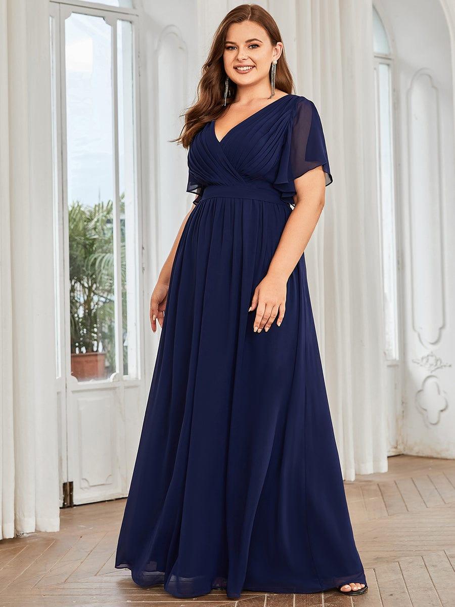 ever LEORA|A-Line Pleated Chiffon Tie-Waist Wedding Guest Dress