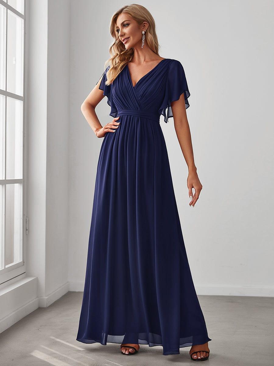 ever LEORA|A-Line Pleated Chiffon Tie-Waist Wedding Guest Dress