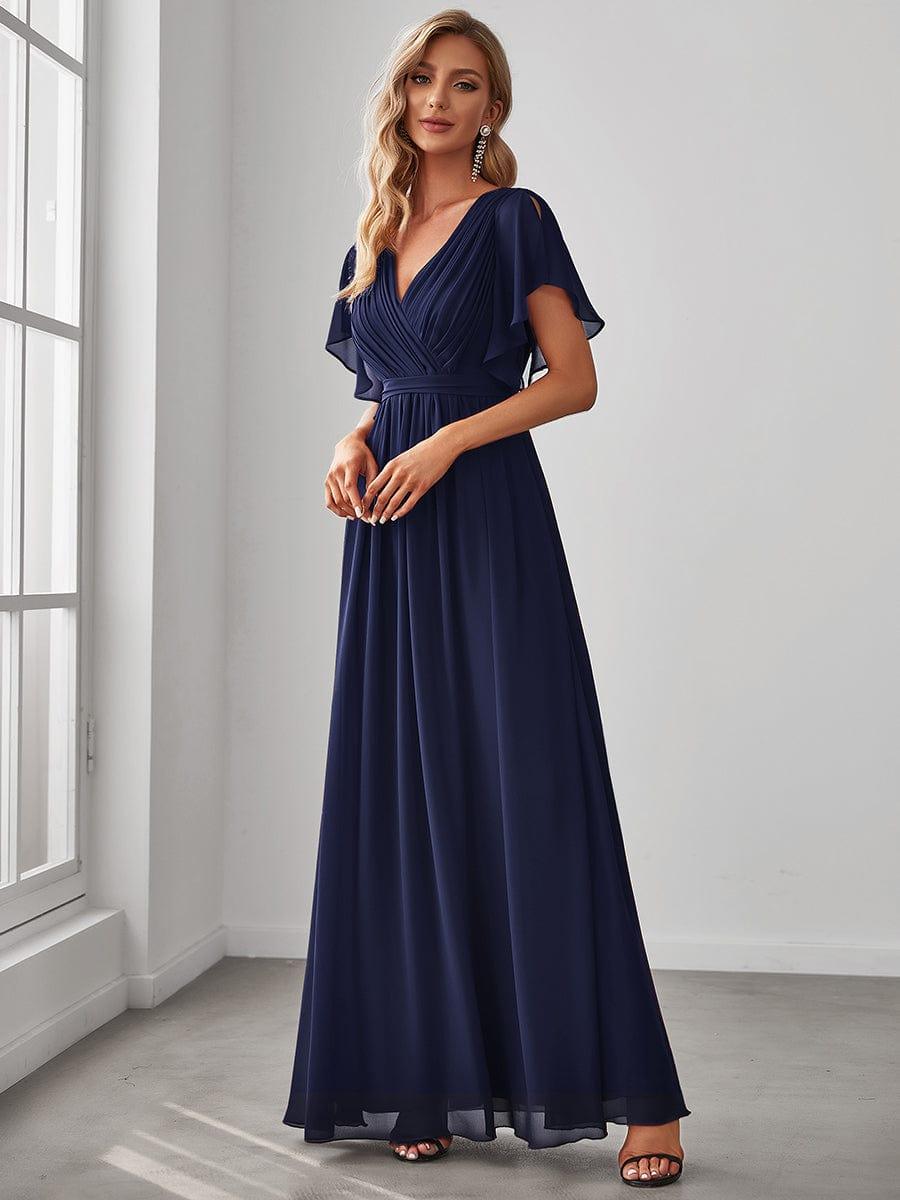 ever LEORA|A-Line Pleated Chiffon Tie-Waist Wedding Guest Dress