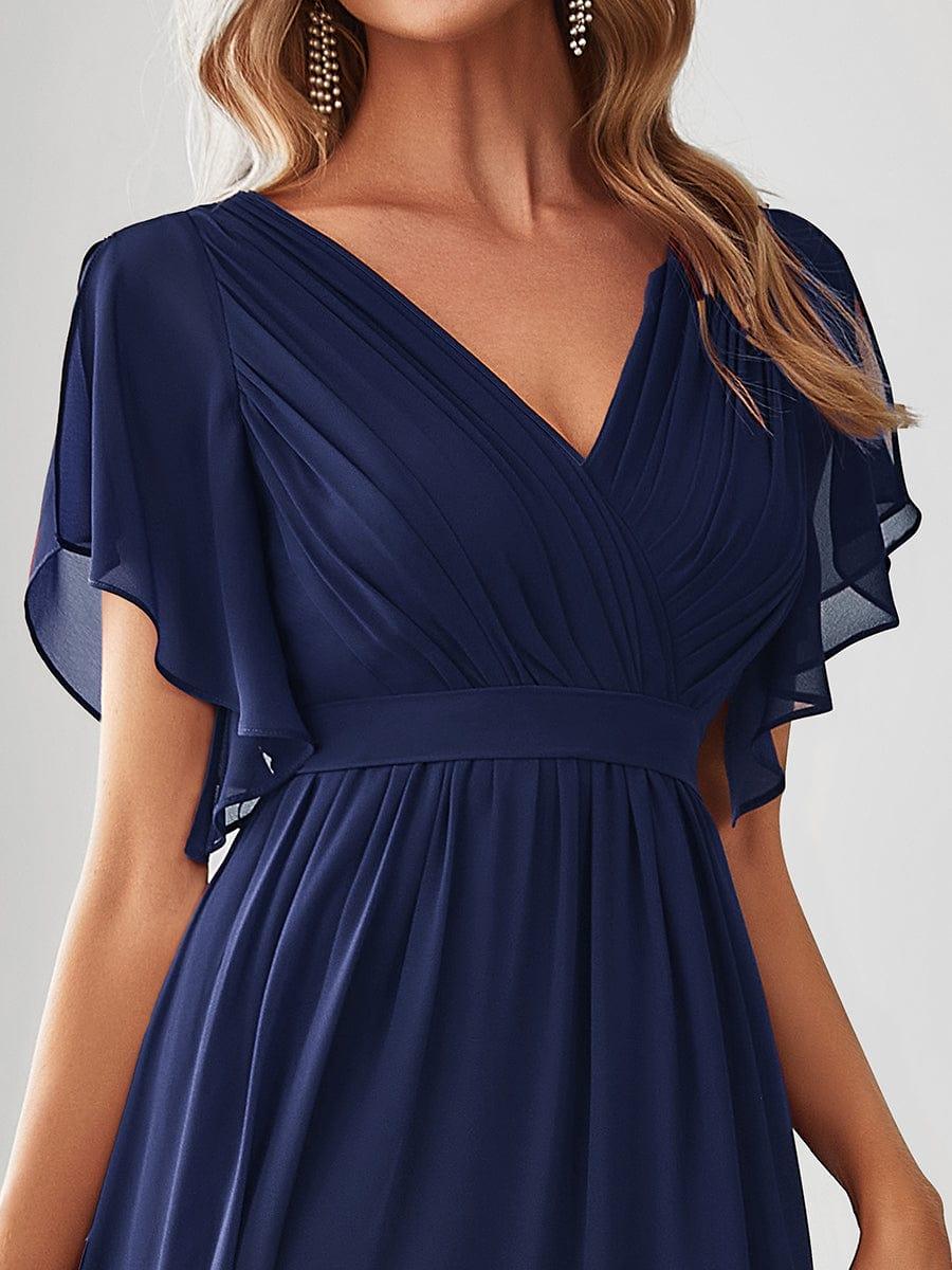 ever LEORA|A-Line Pleated Chiffon Tie-Waist Wedding Guest Dress