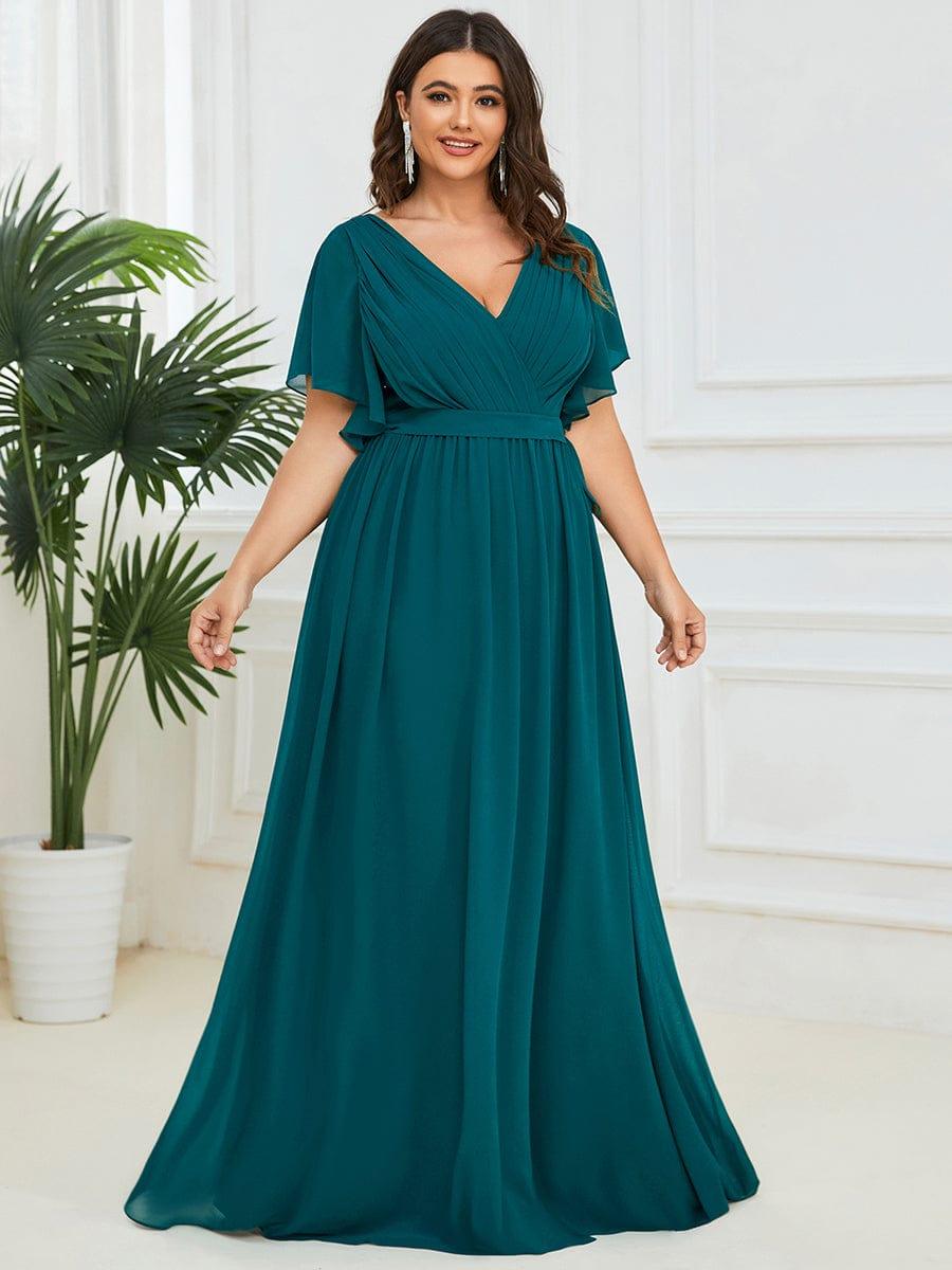 ever LEORA|A-Line Pleated Chiffon Tie-Waist Wedding Guest Dress