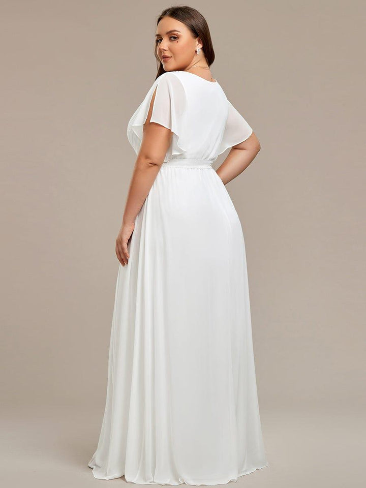 ever LEORA|A-Line Pleated Chiffon Tie-Waist Wedding Guest Dress