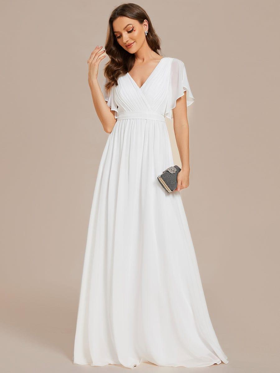 ever LEORA|A-Line Pleated Chiffon Tie-Waist Wedding Guest Dress