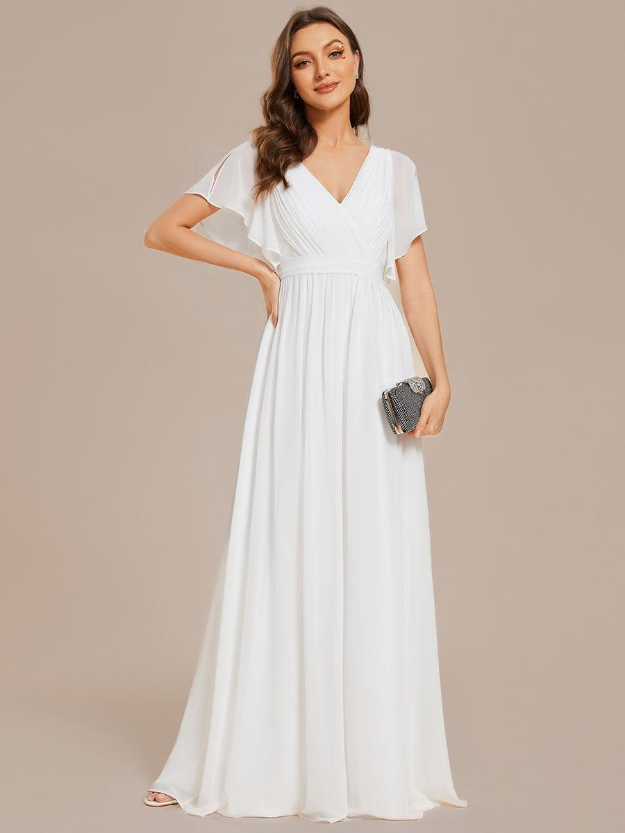 ever LEORA|A-Line Pleated Chiffon Tie-Waist Wedding Guest Dress