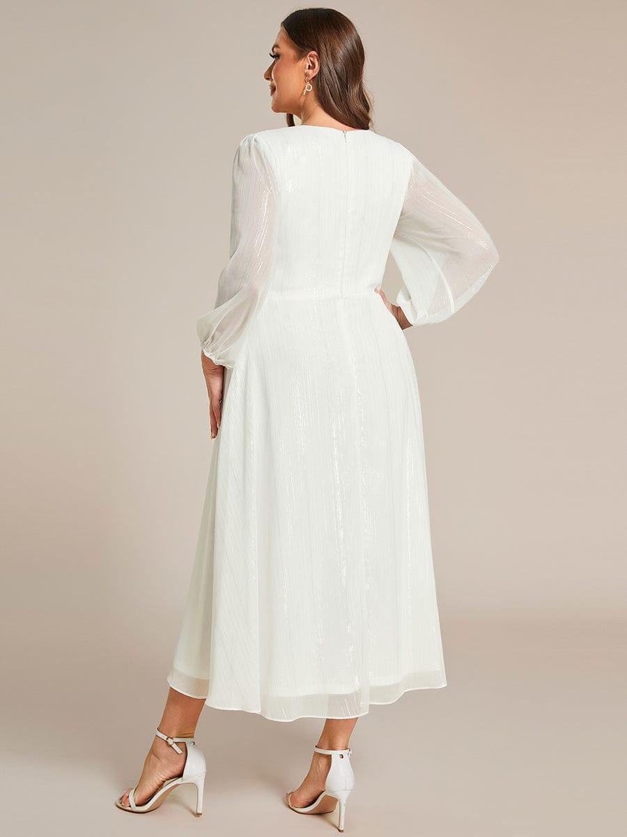 ever EMBER|Glitter Twist Knot See-Through Long Sleeve Wedding Guest Dress