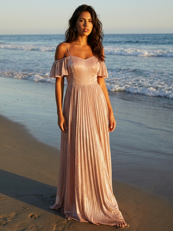 Sea-island Off the Shoulder A-Line Evening Dress