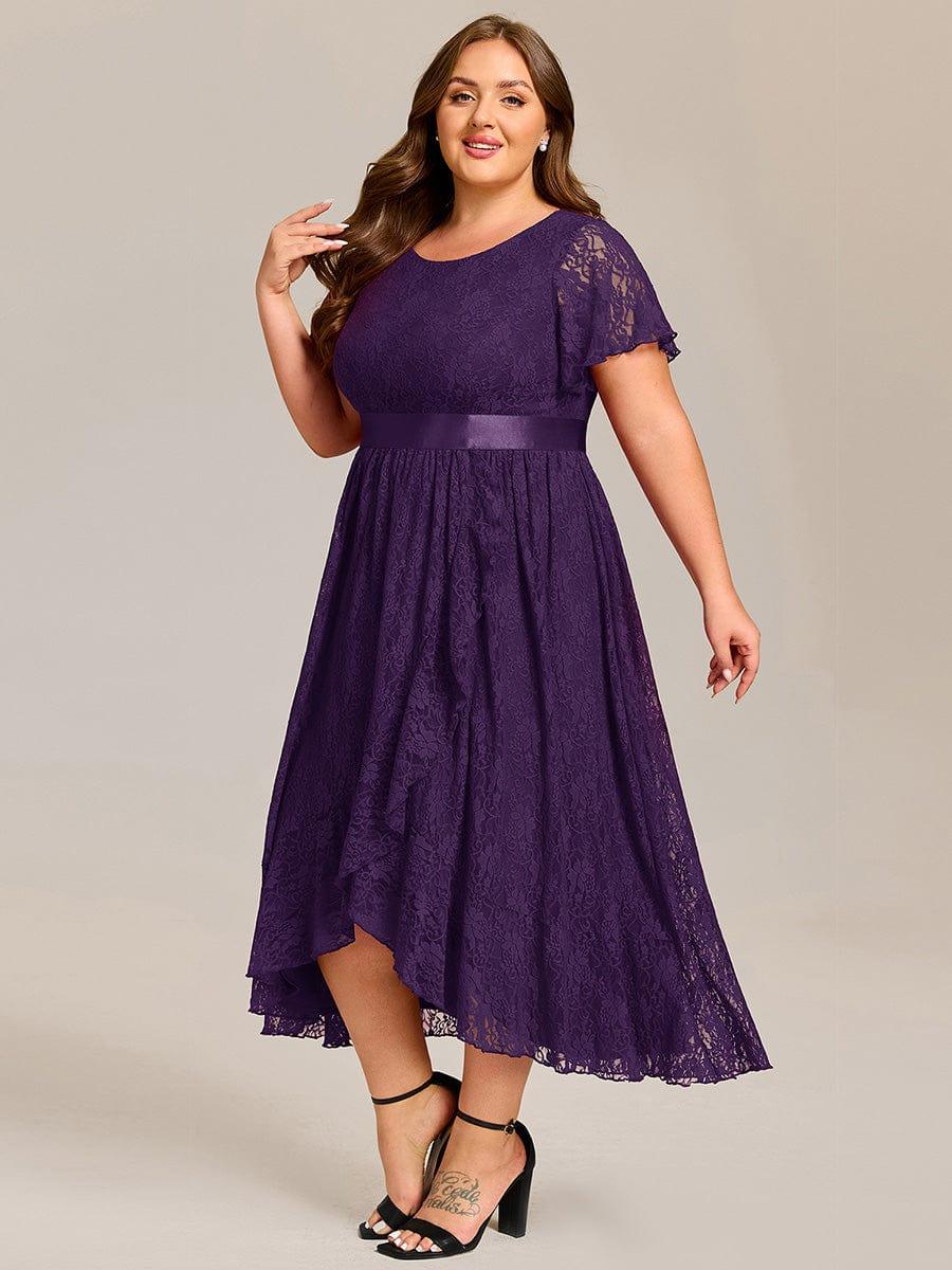 ever SEVYN|Ruffled Sleeve Empire Waist Lace Wedding Guest Dress