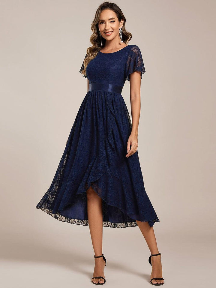 ever SEVYN|Ruffled Sleeve Empire Waist Lace Wedding Guest Dress
