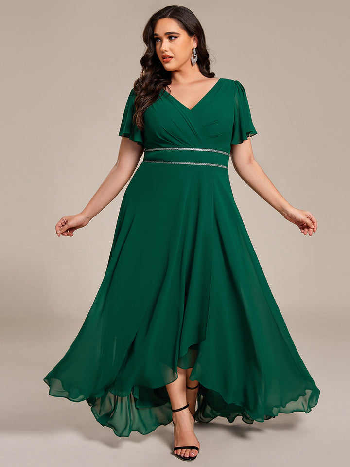 ever DAKOTA|High-Low Flowy Chiffon Wedding Guest Dress