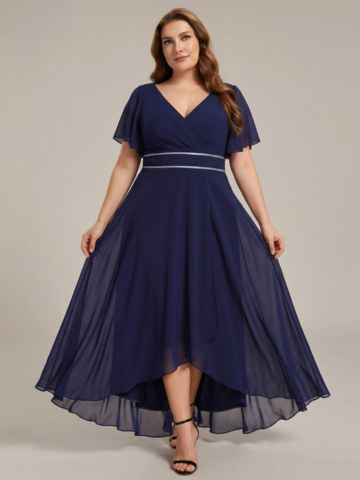 ever DAKOTA|High-Low Flowy Chiffon Wedding Guest Dress