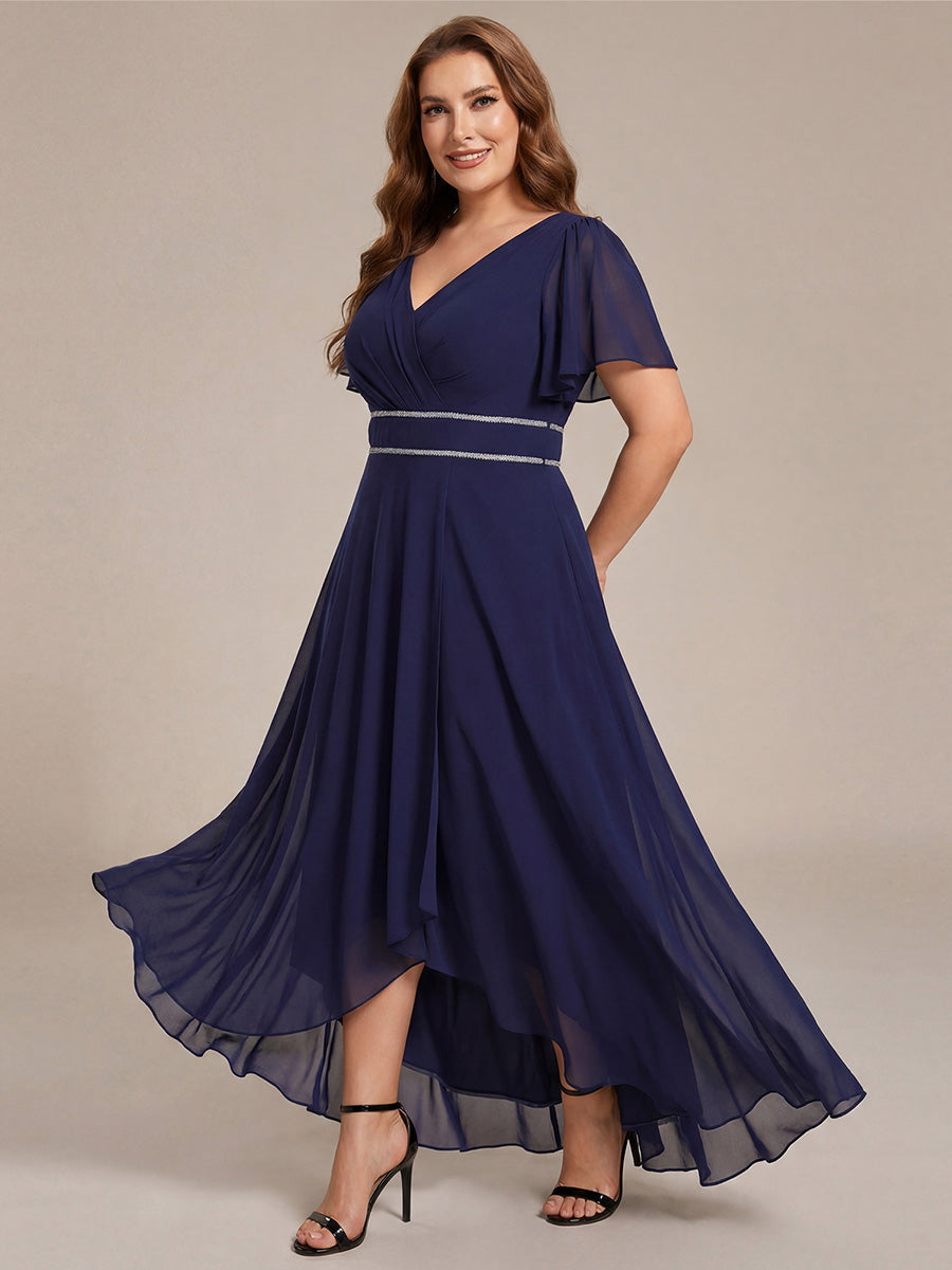 ever DAKOTA|High-Low Flowy Chiffon Wedding Guest Dress