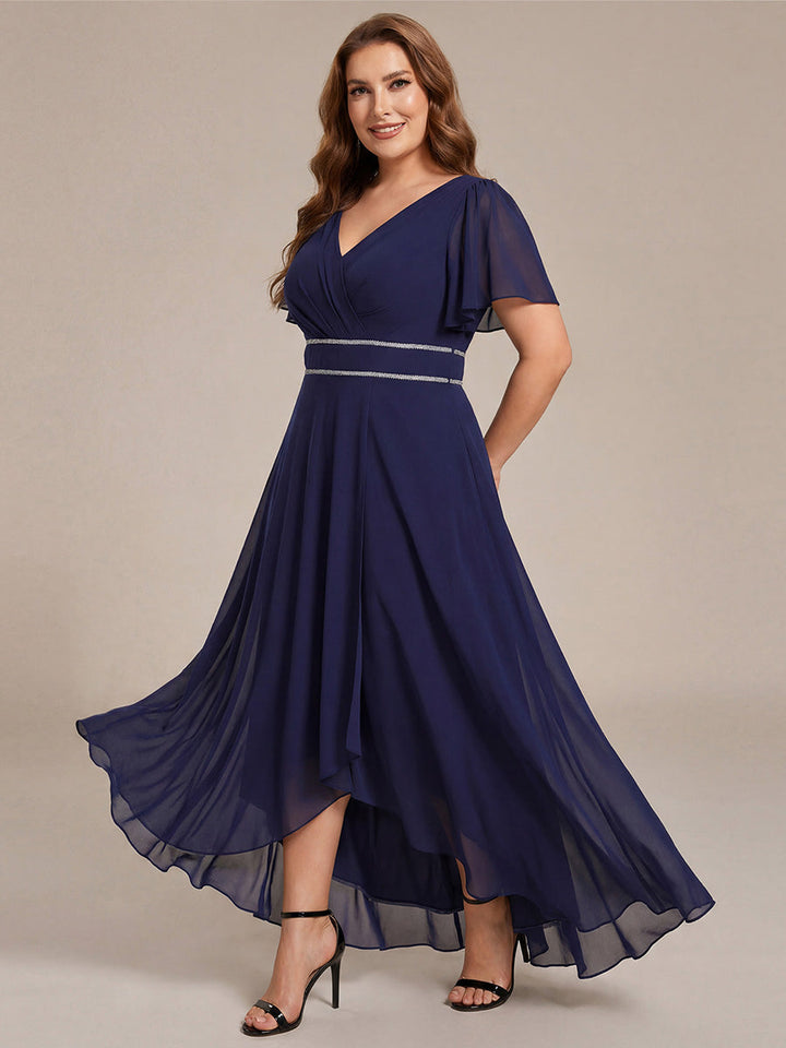ever DAKOTA|High-Low Flowy Chiffon Wedding Guest Dress