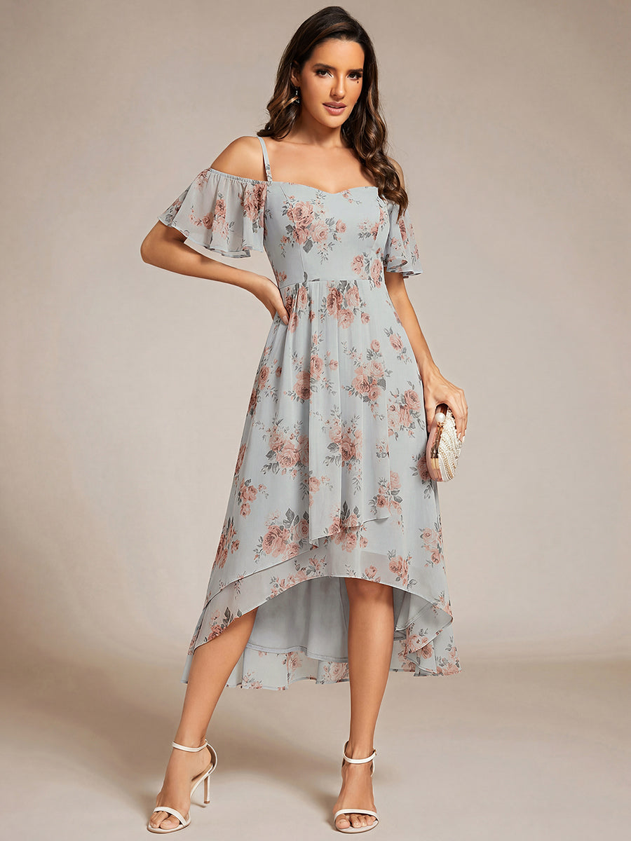 ever JORDANE|Spaghetti Strap Cold Shoulder Chiffon A-Line Midi Wedding Guest Dress