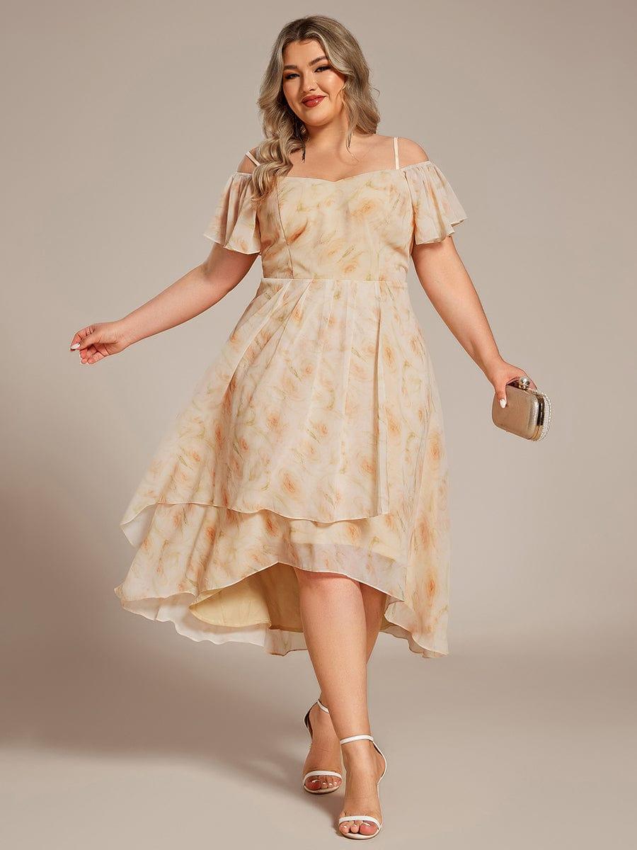 ever JORDANE|Spaghetti Strap Cold Shoulder Chiffon A-Line Midi Wedding Guest Dress