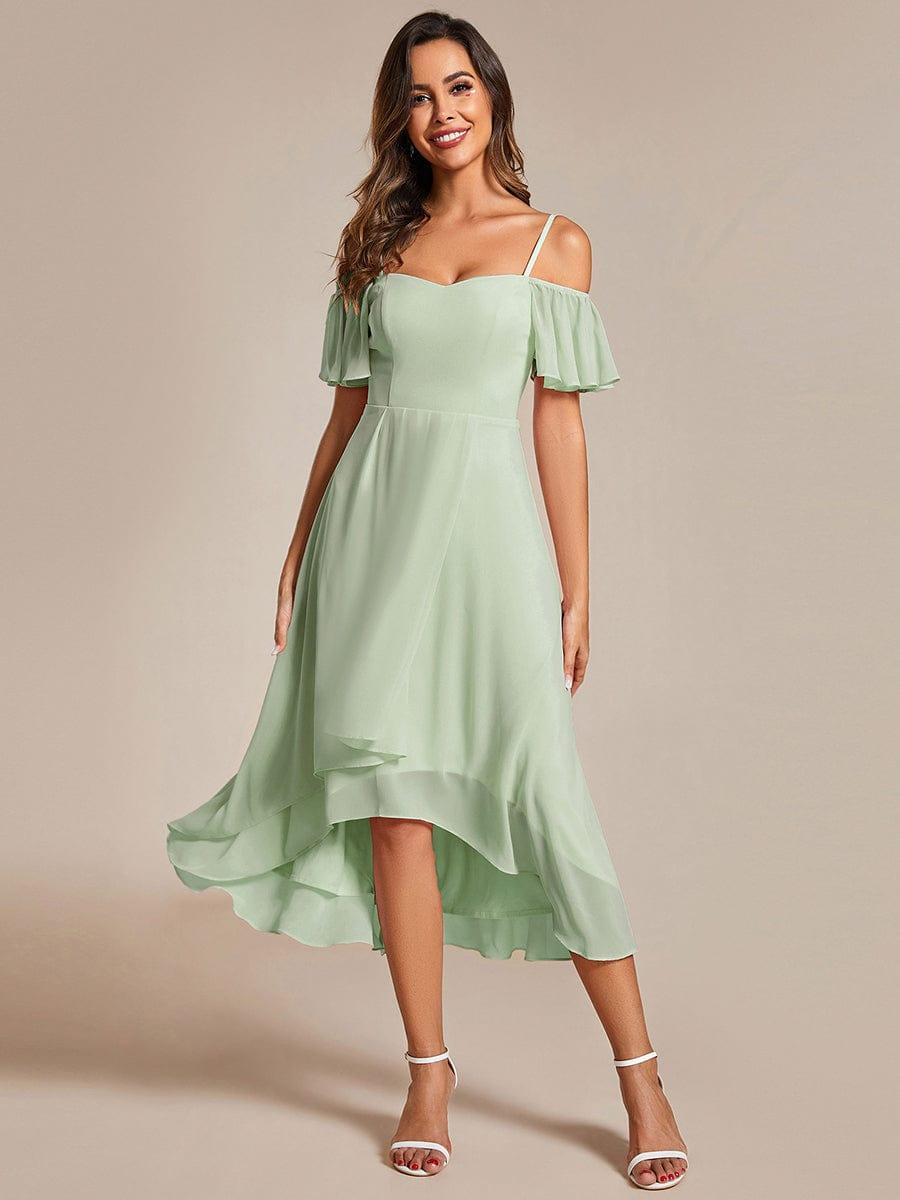 ever JORDANE|Spaghetti Strap Cold Shoulder Chiffon A-Line Midi Wedding Guest Dress