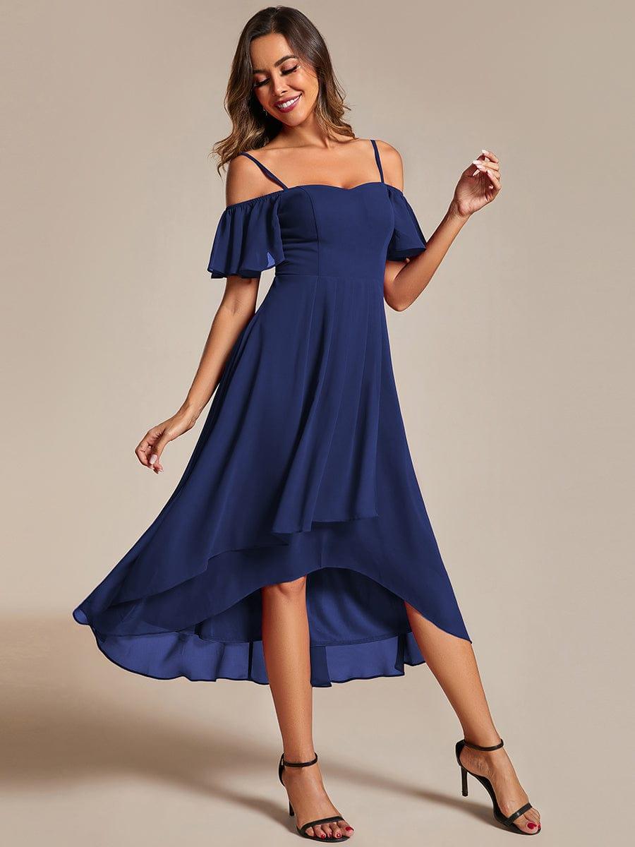 ever JORDANE|Spaghetti Strap Cold Shoulder Chiffon A-Line Midi Wedding Guest Dress