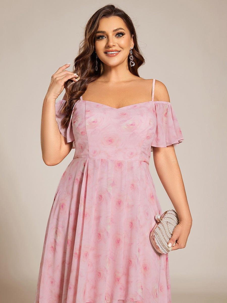 ever JORDANE|Spaghetti Strap Cold Shoulder Chiffon A-Line Midi Wedding Guest Dress
