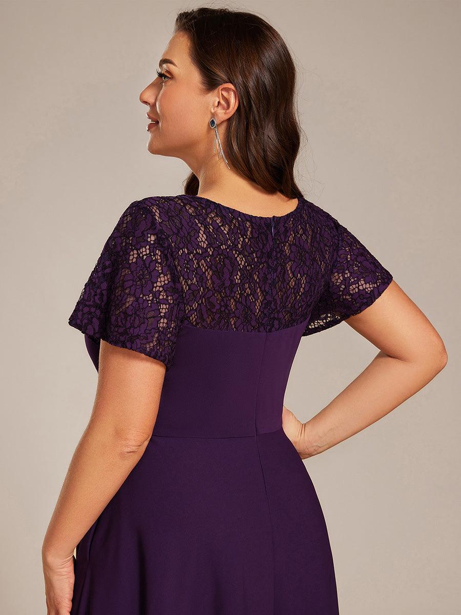pretty EVIE|Plus Size A-Line Pleated Midi Wedding Guest Dress with Pockets