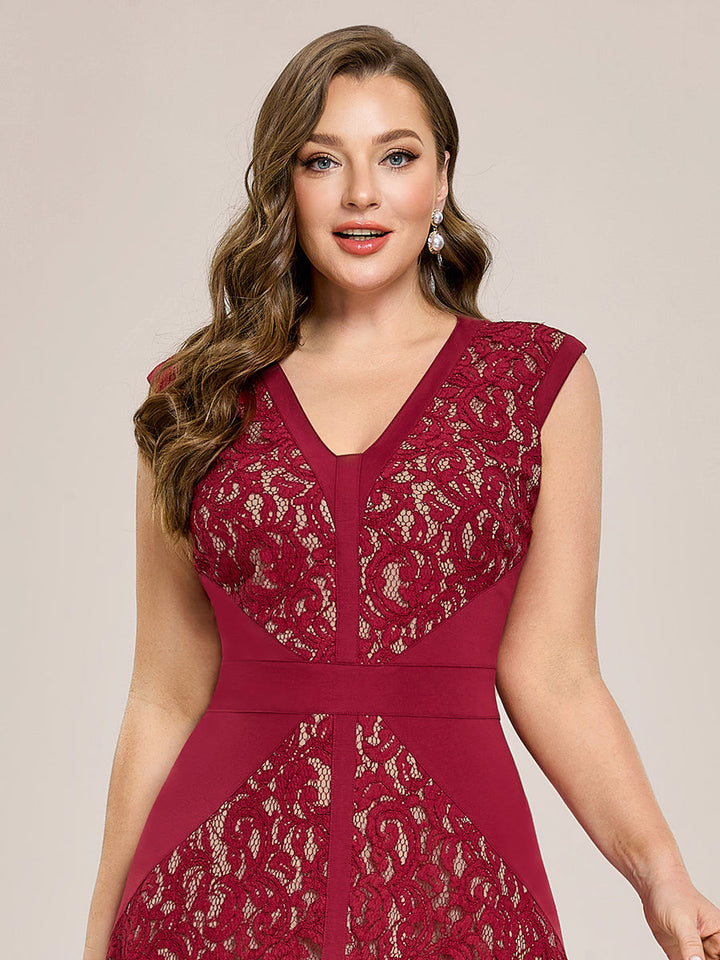 ever TOVE|See-through Lace Sleeveless High Stretch Wedding Guest Dress