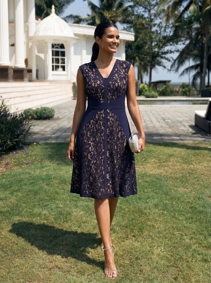 ever TOVE|See-through Lace Sleeveless High Stretch Wedding Guest Dress