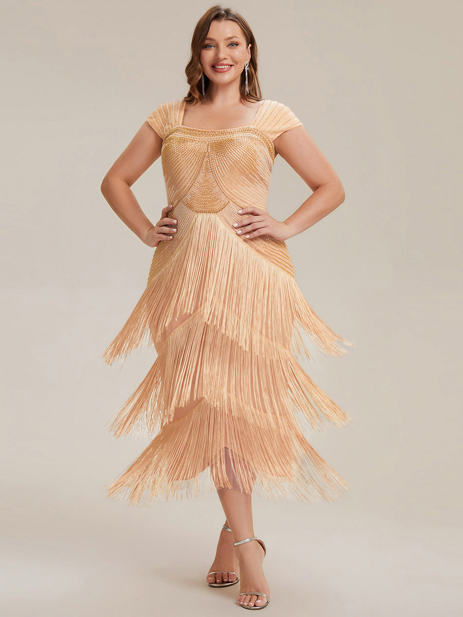ever LUMINE|Sequin Sleeveless Fringe Cocktail Dress
