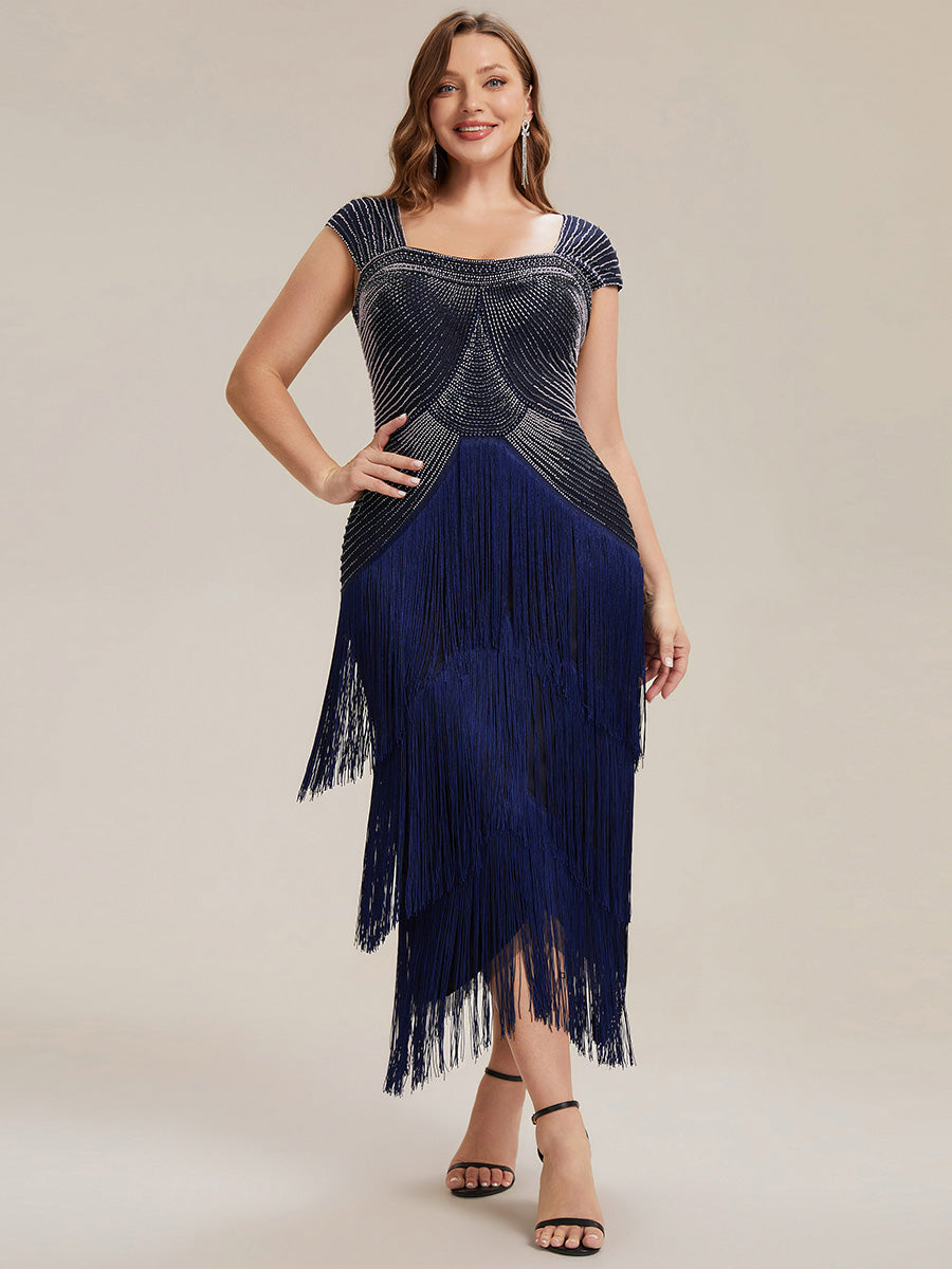 ever LUMINE|Sequin Sleeveless Fringe Cocktail Dress
