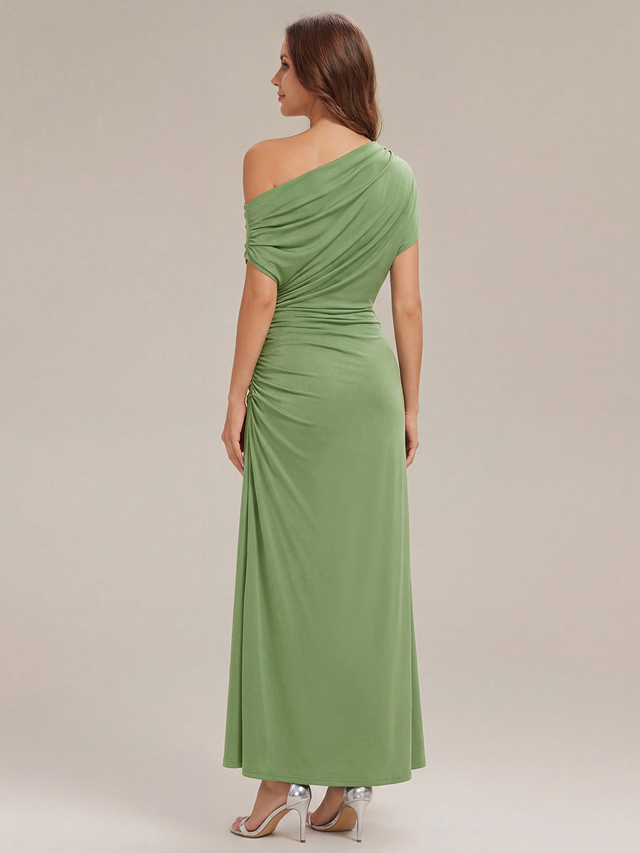 Polka Dot Drop Shoulder Sleeve Wedding Guest Dress