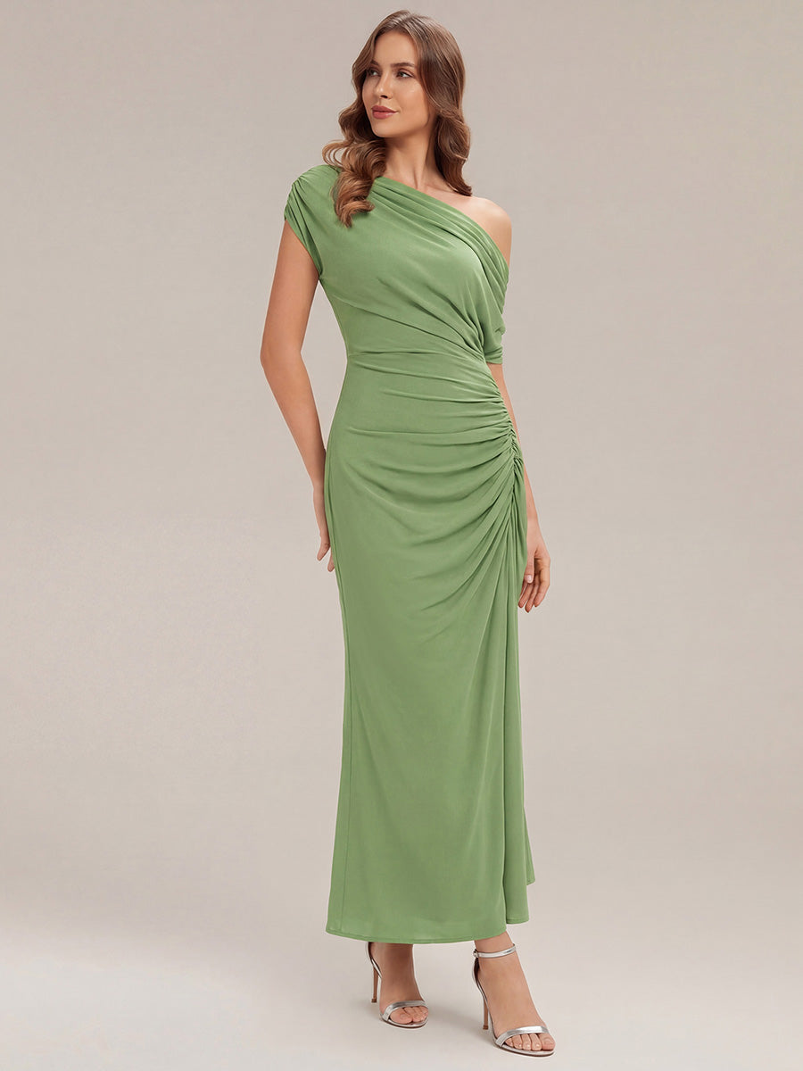 Polka Dot Drop Shoulder Sleeve Wedding Guest Dress