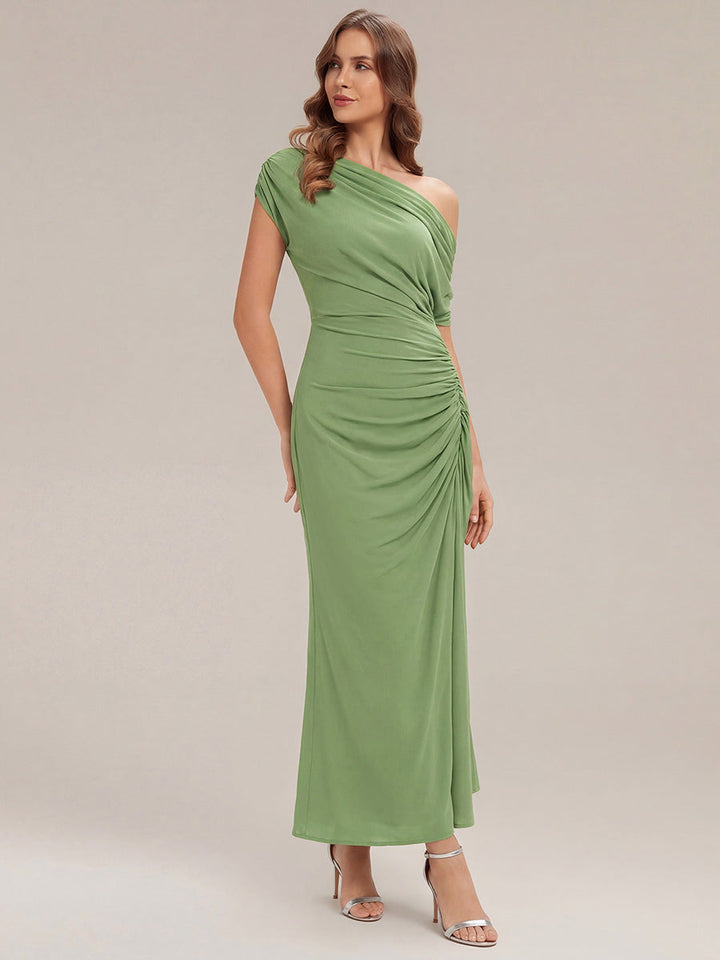 Polka Dot Drop Shoulder Sleeve Wedding Guest Dress