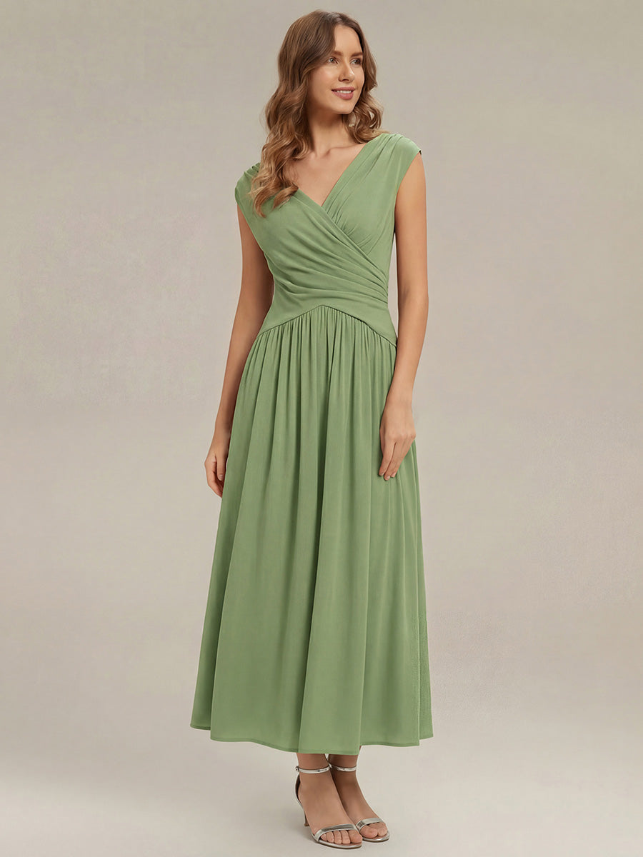 Polka Dot Knit Sleeveless Wedding Guest Dress