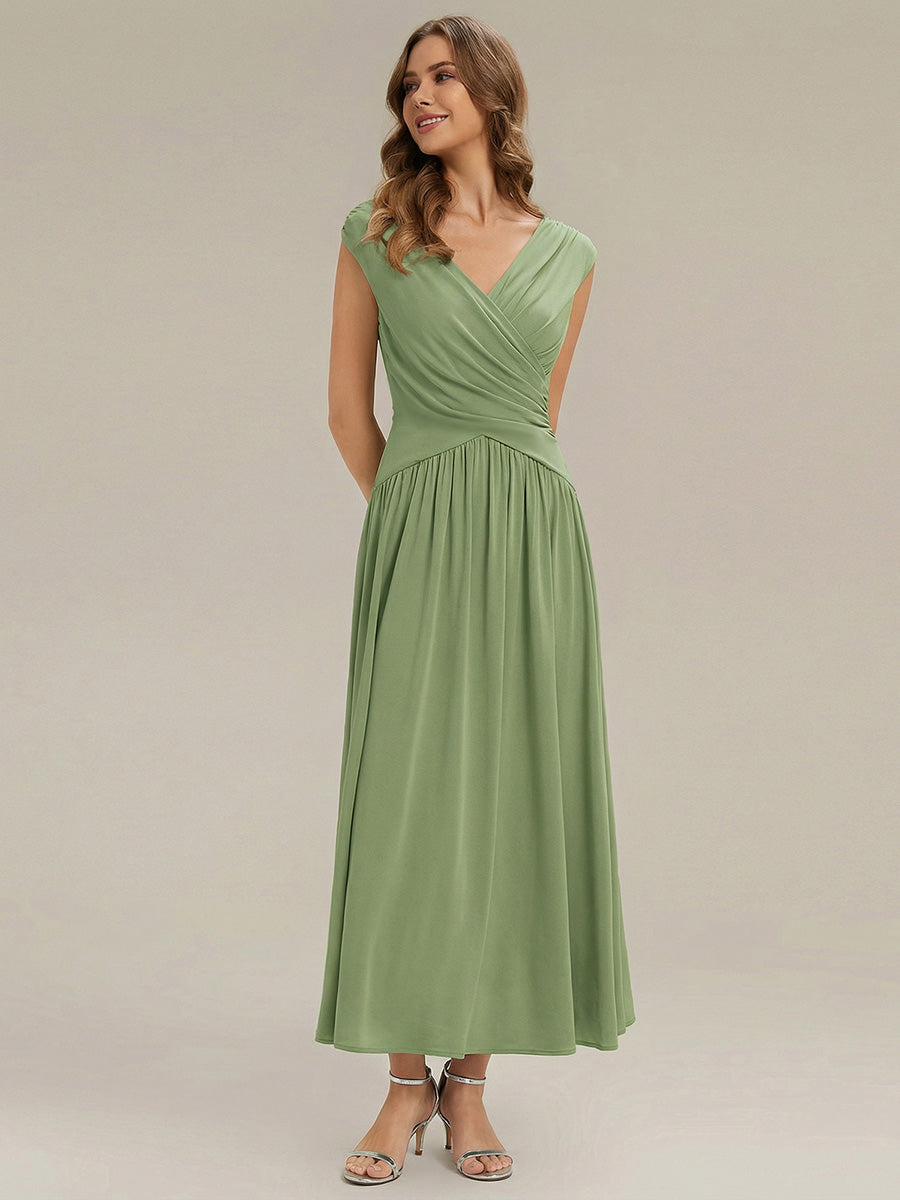 Polka Dot Knit Sleeveless Wedding Guest Dress