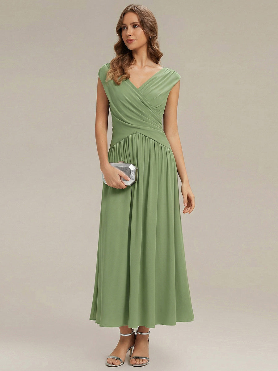 Polka Dot Knit Sleeveless Wedding Guest Dress