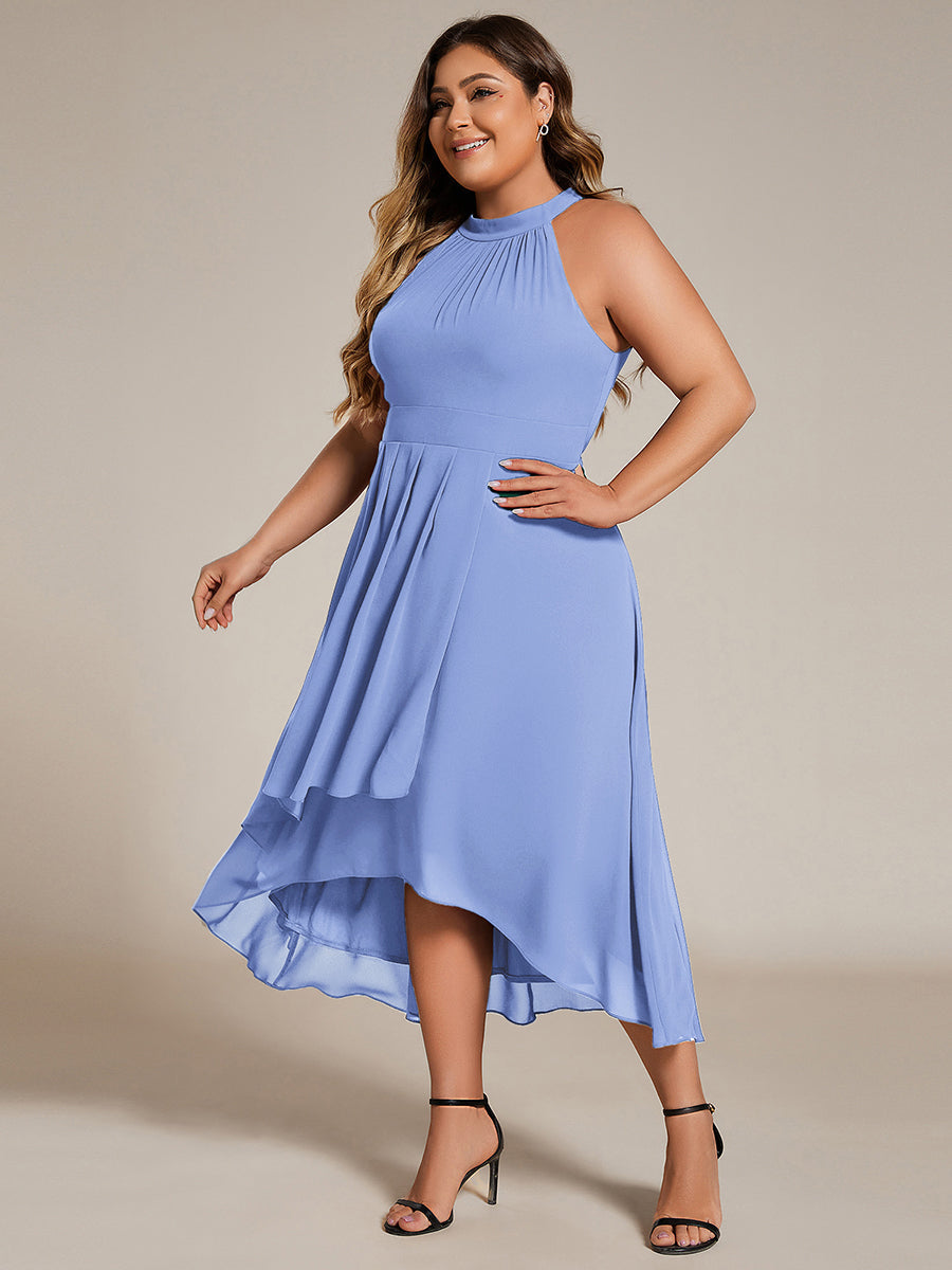 ever POSIE|Gathered Chiffon Sleeveless Wedding Guest Dress